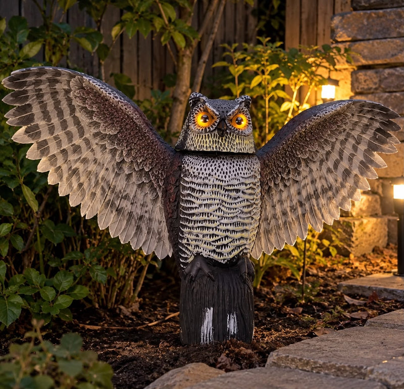 Rotating Head Owl Garden Decoy